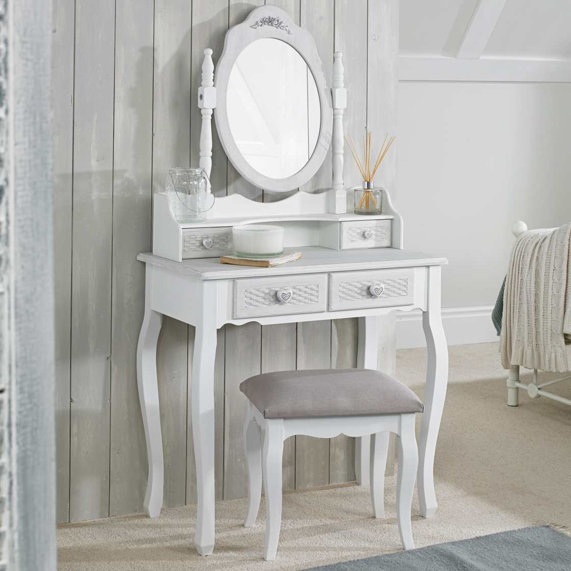 Brittany Dressing Table Base White-Grey