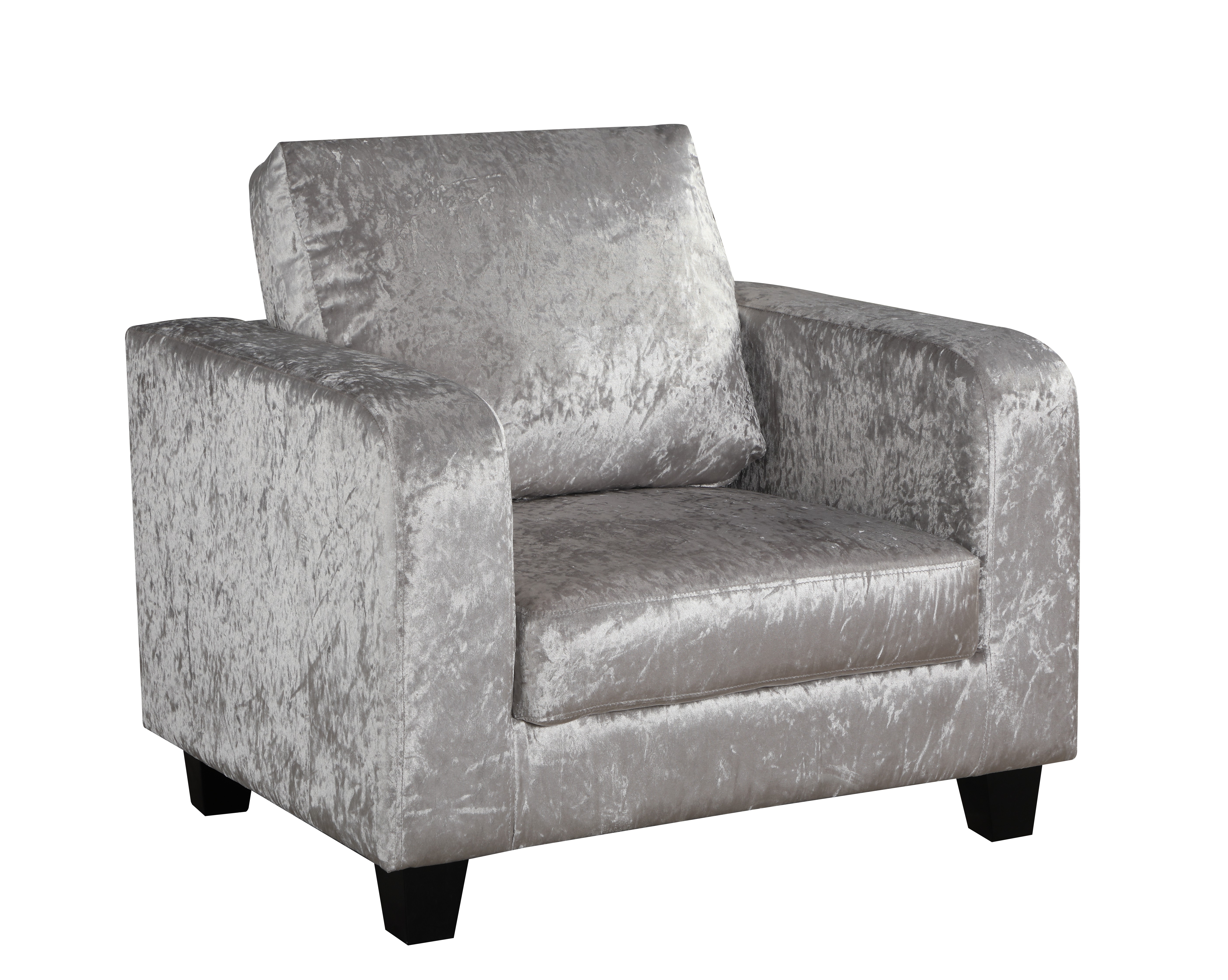 Chair In A Box Silver Crushed Velvet