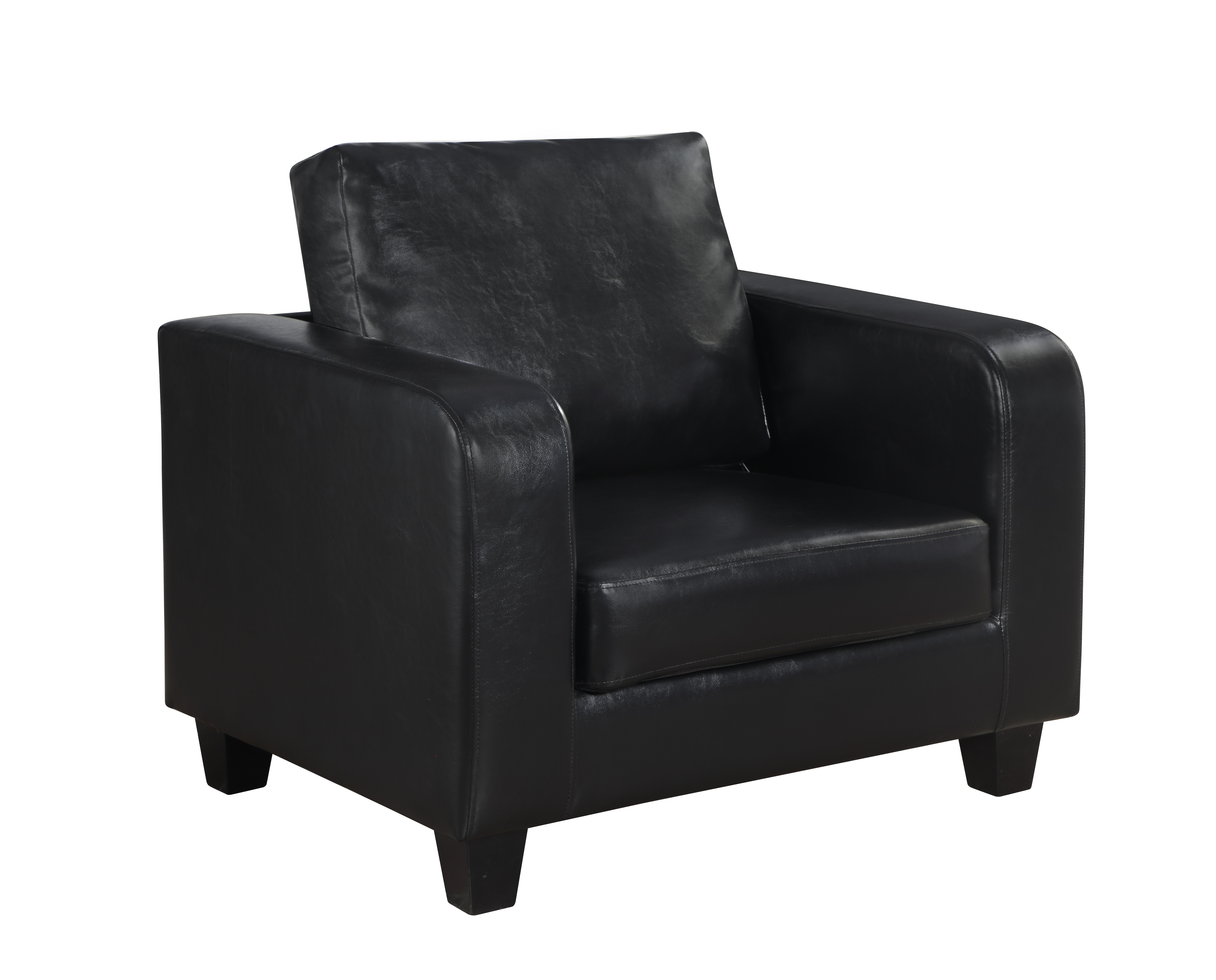 Chair In A Box Black Faux Leather