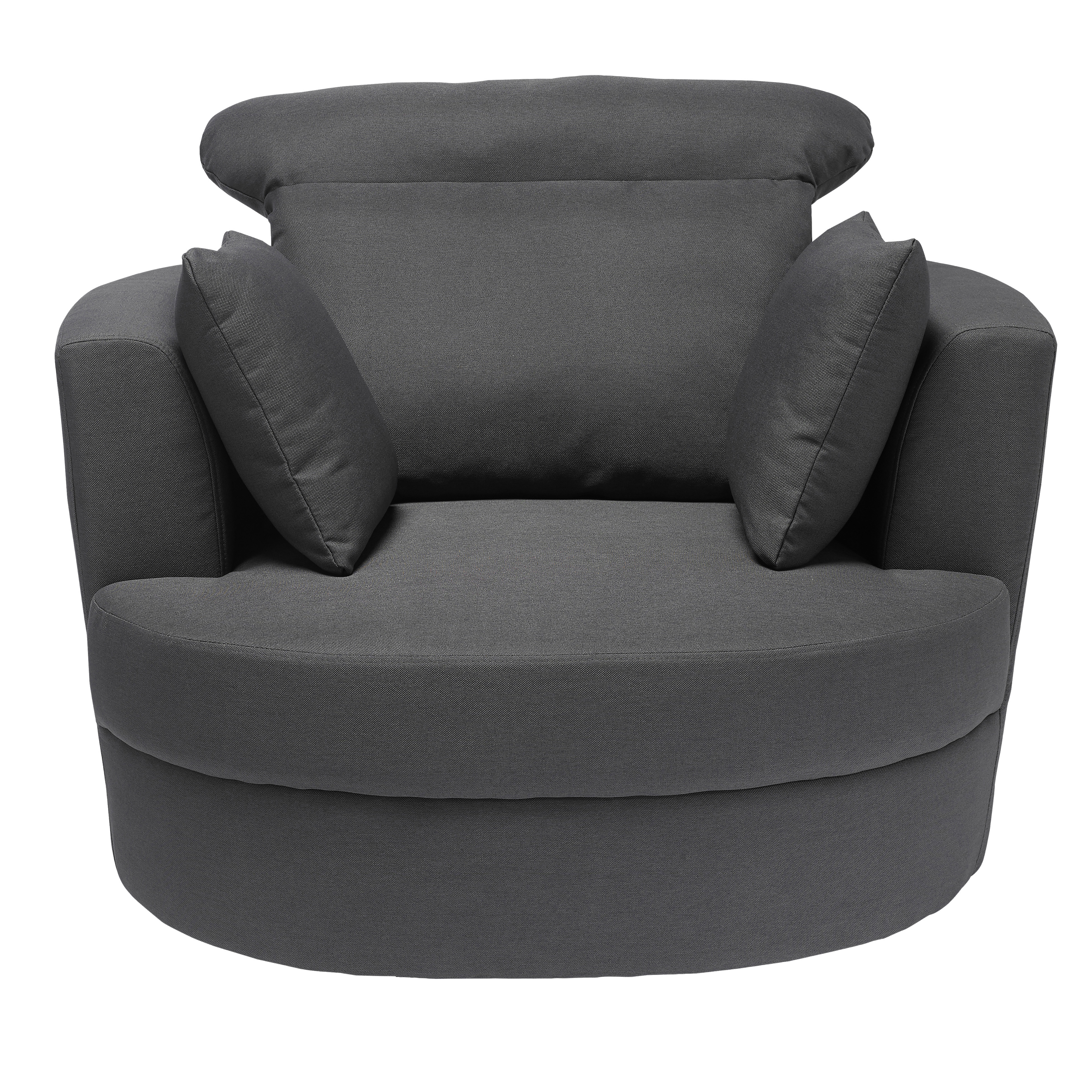 Bliss Large Swivel Chair Grey