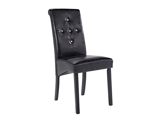 Monroe Diamante Chair Black (Pack of 2)