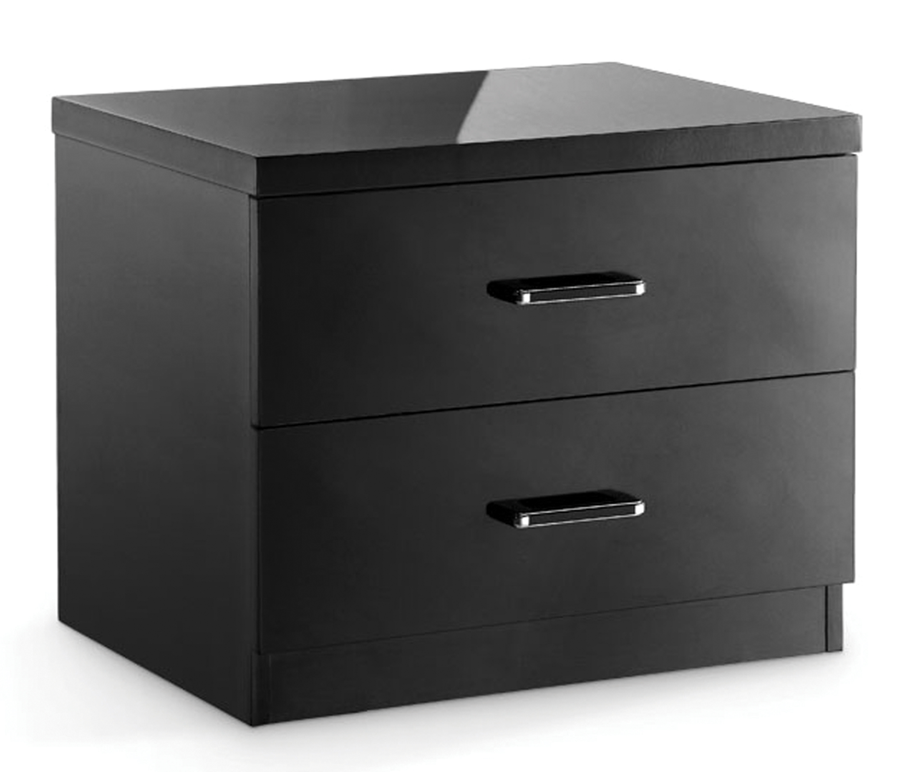 Novello 2 Drawer Bedside Cabinet Black