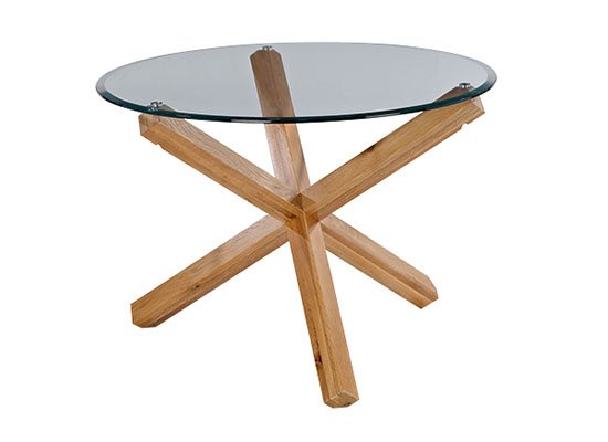 Oporto Dining Table Oak With Glass Top